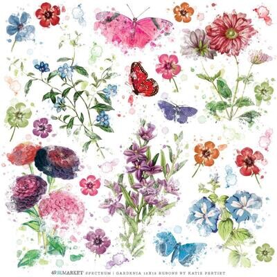 49 &amp; Market - Spectrum - Gardenia Collection - Rub On Transfers - 12" x 12" - Special - SG23701