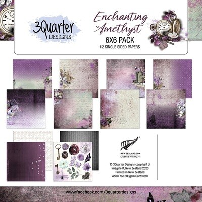 3 Quarter Designs - 6&quot; x 6&quot; - Paper Pad - Enchanting Amethyst -  Scrap Pad 