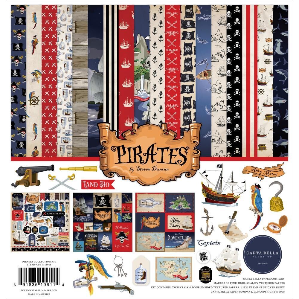 Carta Bella - Pirates Collection - 12 x 12 - Paper Pack - CBPT318016 - 12 sheets