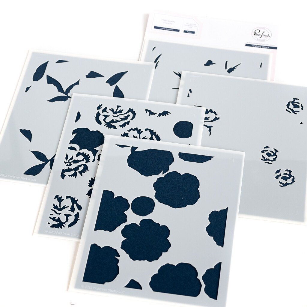 PinkFresh Studio - Pretty Blossoms - Layered Stencil - A2 - 200423 - 5pcs