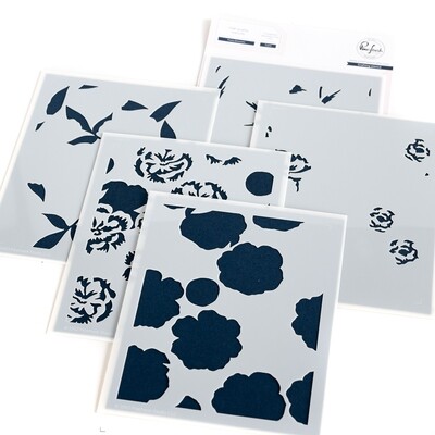 PinkFresh Studio - Pretty Blossoms - Layered Stencil - A2 - 200423 - 5pcs