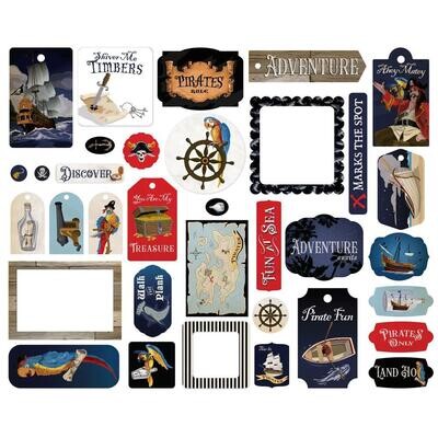 Carta Bella - Pirates Collection - Ephemera - Frames &amp; Tags - PT318025 - 34 pcs