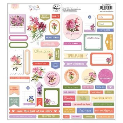 PinkFresh Studio - Garden Bouquet Collection - Cardstock Stickers - 197823 - 2 sheets (62 stickers)