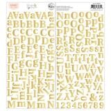 PinkFresh Studio - Garden Bouquet Collection - Puffy Alphabets - Gold - 198123 - 190pcs