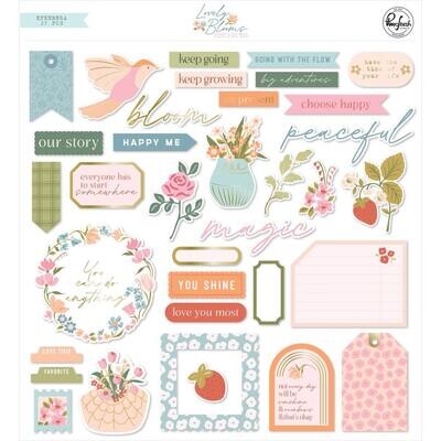 PinkFresh Studio - Lovely Blooms Collection - Ephemera Die Cuts - 204523 - 35pcs