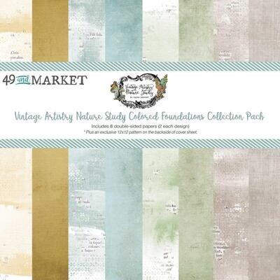 49 & Market - Vintage Artistry - Nature Study - 12"x 12" Collection Pack - Foundations - 49NS 41664 - 8 sheets