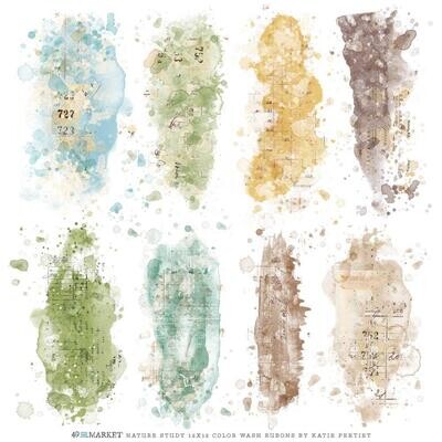 49 &amp; Market - Vintage Artistry - Nature Study Collection - 12 x 12 Rub On Transfers - Colourwash - 49NS 23343