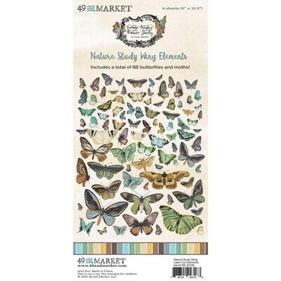 49 & Market - Vintage Artistry - Nature Study Collection - Laser Cut Outs - Wings- 49NS 23183 - 88 pcs