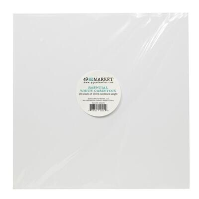 49 and Market - Essentials - 12 x 12 cardstock - White - E24029 - 20 sheets