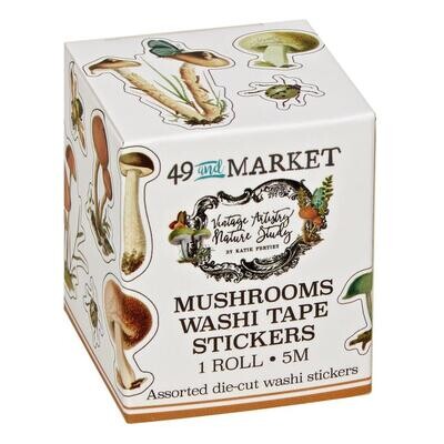 49 & Market - Vintage Artistry - Nature Study Collection - Washi Tape Stickers - Mushrooms - NS23244 - 5 mtrs