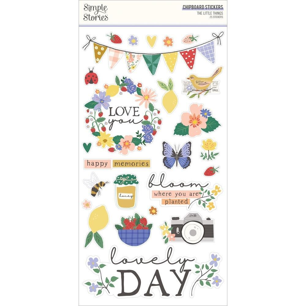 Simple Stories - The Little Things Collection - Chipboard Stickers - 6 x 12 - TLT20217 - 25 pcs