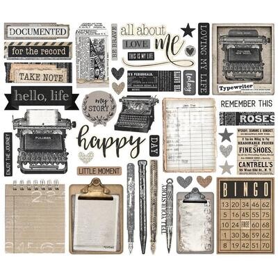 Simple Stories - Bits &amp; Pieces -  Die Cuts -Simple Vintage Essentials - Take Note Bits - SVE20416 - 42 pcs