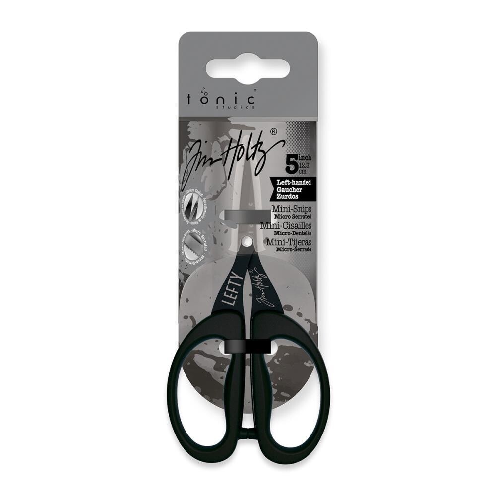 Tonic Studios &amp; Tim Holtz  - 5&quot; - Left Handed - Non Stick - Serrated Mini Snips - 2785ES