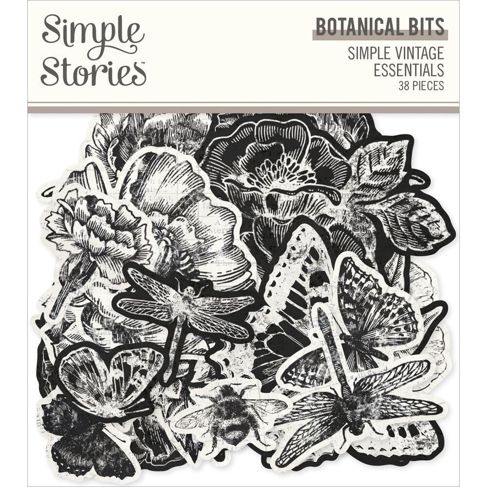 Simple Stories - Bits &amp; Pieces -  Die Cuts -Simple Vintage Essentials - Floral Bits - SVE20418  - 38pcs