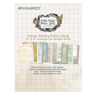 49 & Market - Vintage Artistry - Nature Study Collection - 6" x 8" Paper Pack - Ledger - 49NS 41695 - 28 sheets