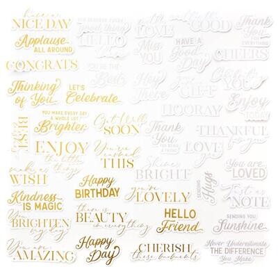PinkFresh Studio - Die Cuts - Foiled - Sentiments 5 - 191123 - 43 pcs