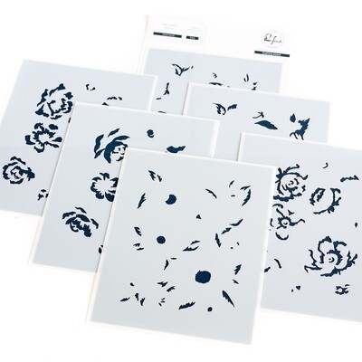 PinkFresh Studio - Peony Fantasy - Layered Stencil - A2 - 153722
