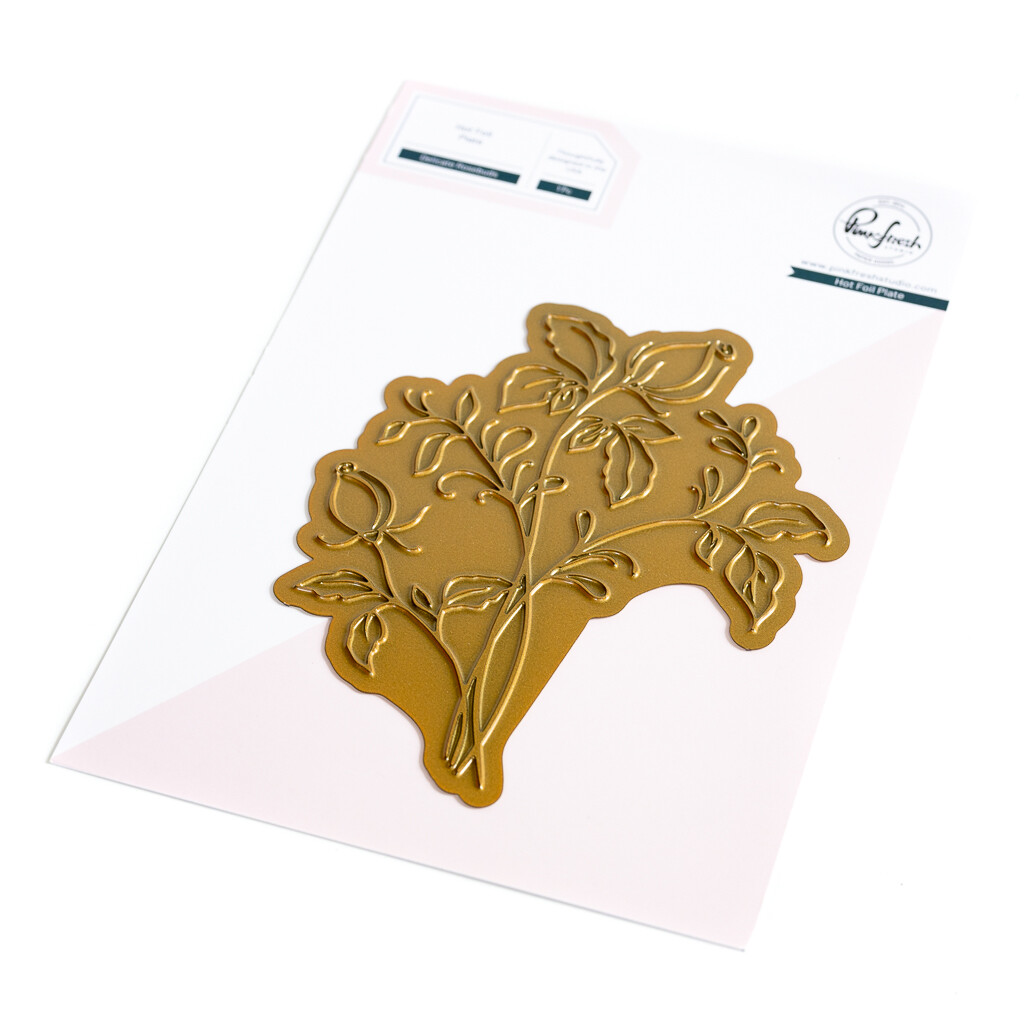 PinkFresh Studio - Delicate Rosebuds - Hot Foil Plate - A2 - 207523 - 4pcs