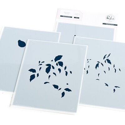 PinkFresh Studio - Delicate Rosebuds - Layered Stencil - A2 - 207523 - 4pcs