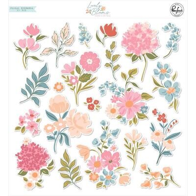 PinkFresh Studio - Lovely Blooms -Floral Ephemera - Die Cuts - 205023 - 35 pcs