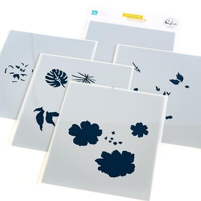 PinkFresh Studio - Sunshine On My Mind Collection - Layered Stencil - 197523 - 5 pcs