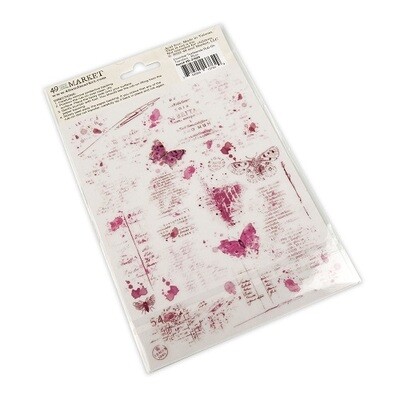 49 &amp; Market - Essentials - Essential Textblends - Plum - Rub On Transfers - 6" x 8" - VAS37629 - 2 Sheets