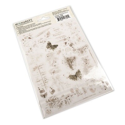 49 &amp; Market - Essentials - Essential Textblends - Stone - Rub On Transfers - 6" x 8" - VAS37585 - 2 Sheets