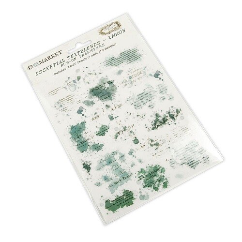 49 &amp; Market - Essentials - Essential Textblends - Lagoon - Rub On Transfers - 6&quot; x 8&quot; - VAS37650 - 2 Sheets