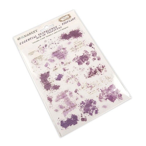 49 &amp; Market - Essentials - Essential Textblends - Eggplant - Rub On Transfers - 6&quot; x 8&quot; - VAS37575 - 2 Sheets