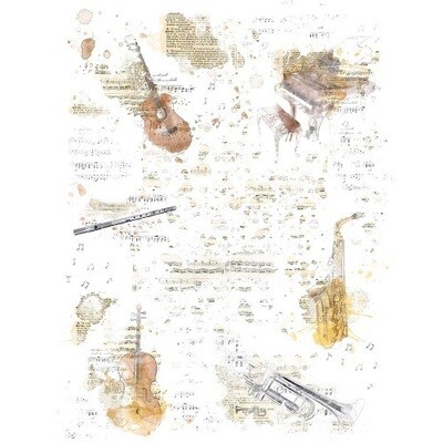 49 &amp; Market - Essentials - Music Blends - Rub On Transfers - 6" x 8" - VB37797 - 2 Sheets