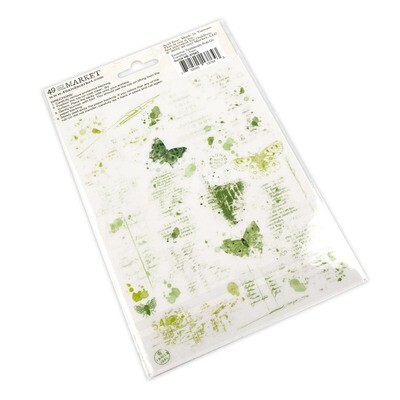 49 &amp; Market - Essentials -  Essential Textblends - Fern - Rub On Transfers - 6" x 8" - VAS37463 - 2 Sheets