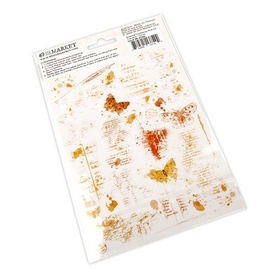 49 &amp; Market - Essentials - Essential Textblends - Citrus - Rub On Transfers - 6" x 8" - VAS37544 - 2 Sheets