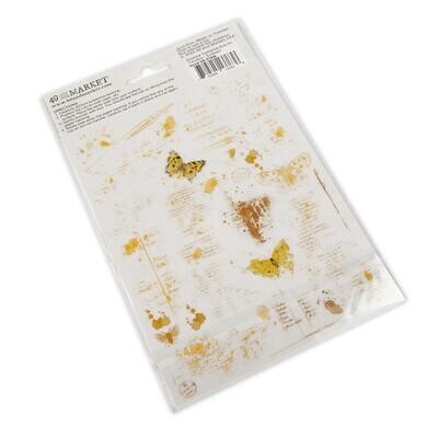 49 &amp; Market - Essentials - Essential Textblends - Sunbeam - Rub On Transfers - 6" x 8" - VAS37636 - 2 Sheets