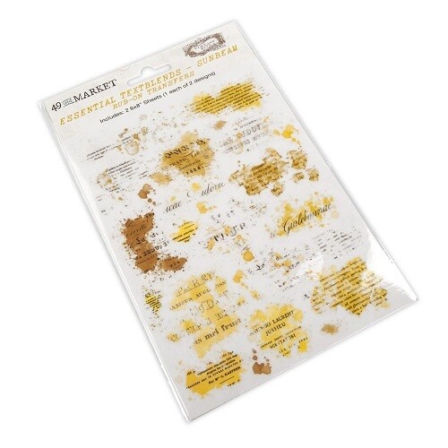 49 &amp; Market - Essentials - Essential Textblends - Sunbeam - Rub On Transfers - 6&quot; x 8&quot; - VAS37636 - 2 Sheets