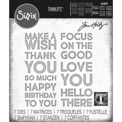 Sizzix - Thinlit Dies - Designed By Tim Holtz - Bold Text #1 - 665847 - 7 pcs