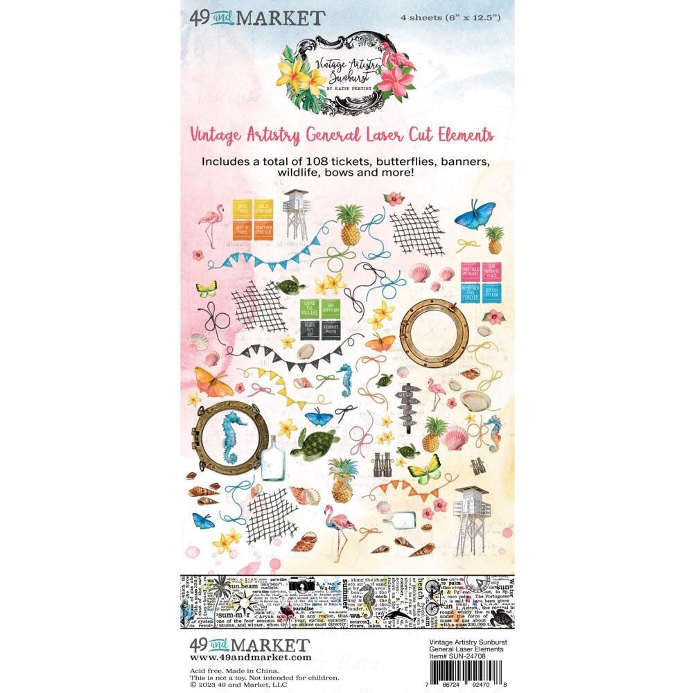 49 &amp; Market - Vintage Artistry - Sunburst Collection - Laser Die Cuts - General Elements - SUN24708