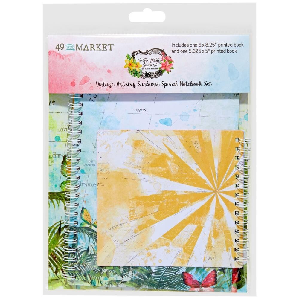 49 &amp; Market - Vintage Artistry - Sunburst Collection - Spiral Notebooks - SUN24845 - 2 pack