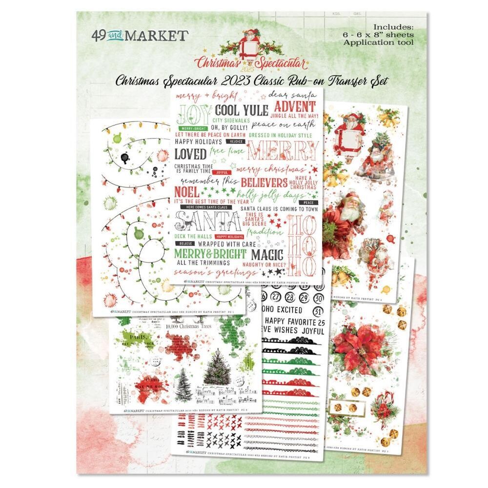 49 &amp; Market - Christmas Spectacular Collection - Classic - Rub On Transfers -  6&quot; x 8&quot; - CS23-24340
