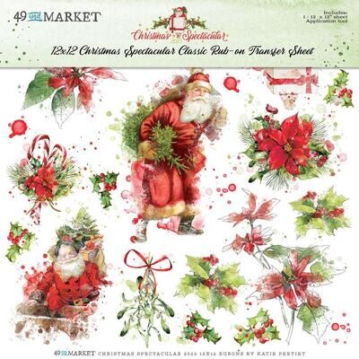 49 &amp; Market - Christmas Spectacular Collection - 12&quot; x 12&quot;- Classic - Rub On Transfers - CS23-24364