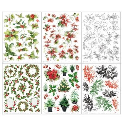 49 &amp; Market - Christmas Spectacular Collection - Foliage - Rub On Transfers - 6" x 8" - CS23-24357
