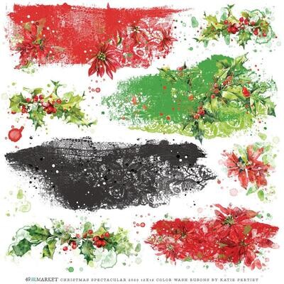 49 &amp; Market - Christmas Spectacular Collection - 12" x 12" - Rub On Transfers - CS23-24388