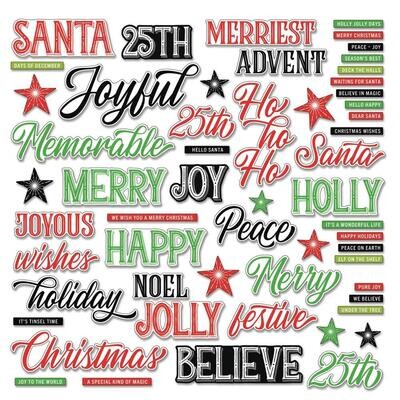 49 &amp; Market - Christmas Spectacular Collection - Chipboard Words Set - CS23-24432 - 56 pcs