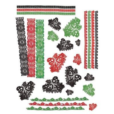 49 &amp; Market - Christmas Spectacular Collection - Laser Die Cuts - Lace - CS23-24333 - 27 pcs