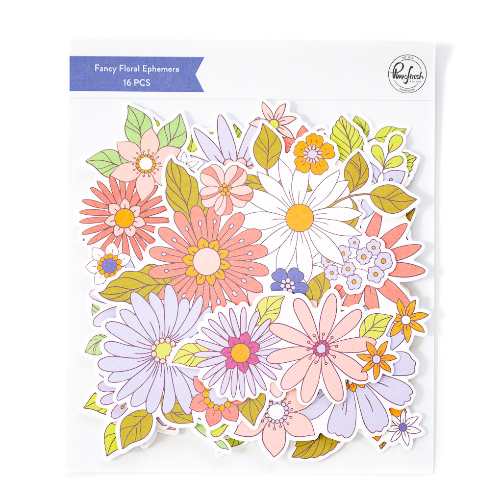 PinkFresh Studio - Lovely Blooms Collection - Fancy Floral Ephemera - 205923 - 16 pcs