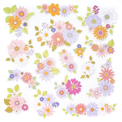 PinkFresh Studio - Lovely Blooms Collection - Fancy Floral Ephemera - 205923 - 16 pcs
