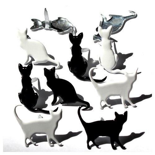 Eyelet Outlet - Brads - Silhouette Cats - 12 pcs