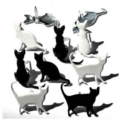Eyelet Outlet - Brads - Silhouette Cats - 12 pcs