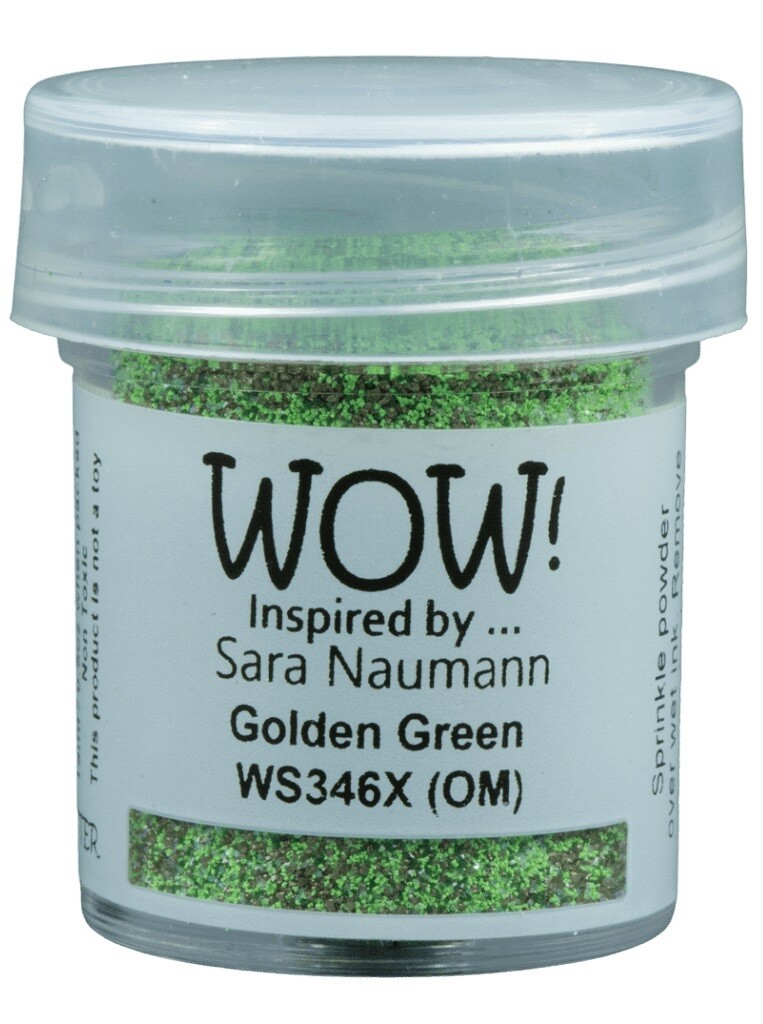 WOW Embossing Glitter Powder - Golden Green - Sara Naumann -  WS346X- 15ml / 1.oz