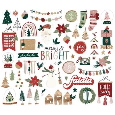 Simple Stories - Boho Christmas Collection - Bits &amp; Pieces - Die Cuts - BC20618 - 54 pcs