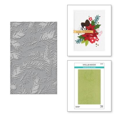 Spellbinders Paper Arts - Embossing Folder - Make it Merry Collection - In The Pines - 5.5" x 8.5" - SES-050